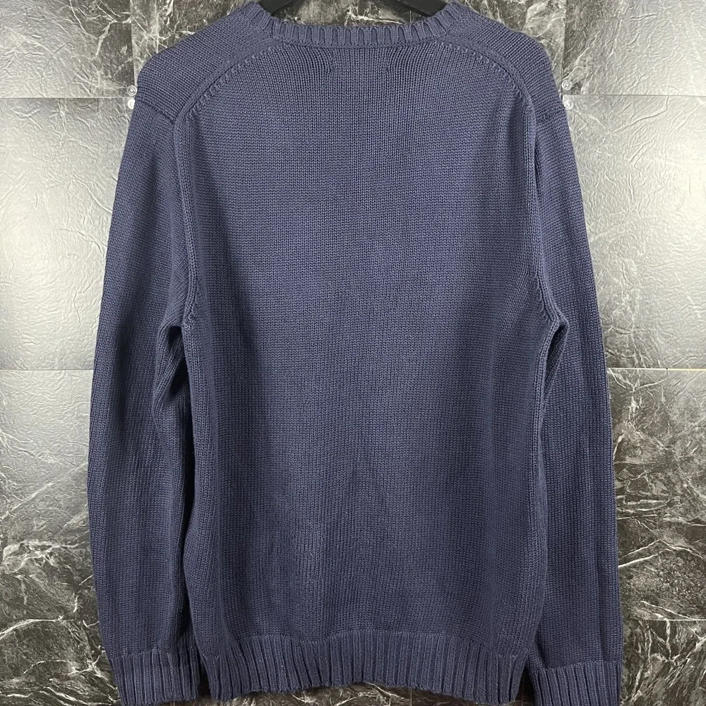 Polo Ralph Lauren Men's Navy USA Flag Knit Sweater Medium